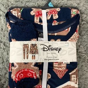 Disney Mickey Minnie Mouse Gingerbread PJ Set